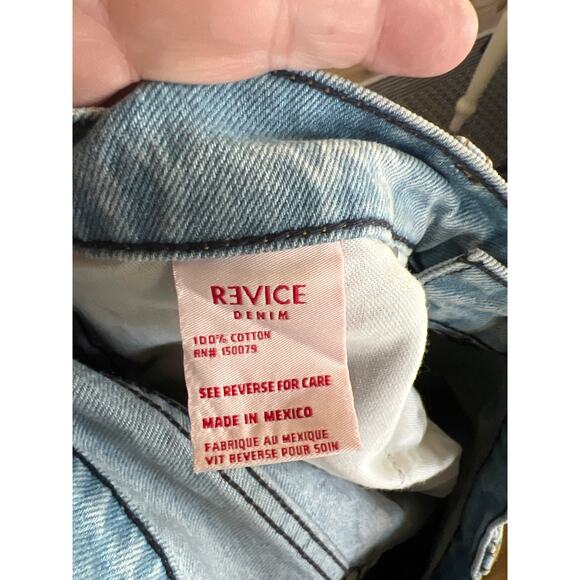 REVICE Boyfriend Jeans Blue and Black Two-Tone - Picture 6 of 6